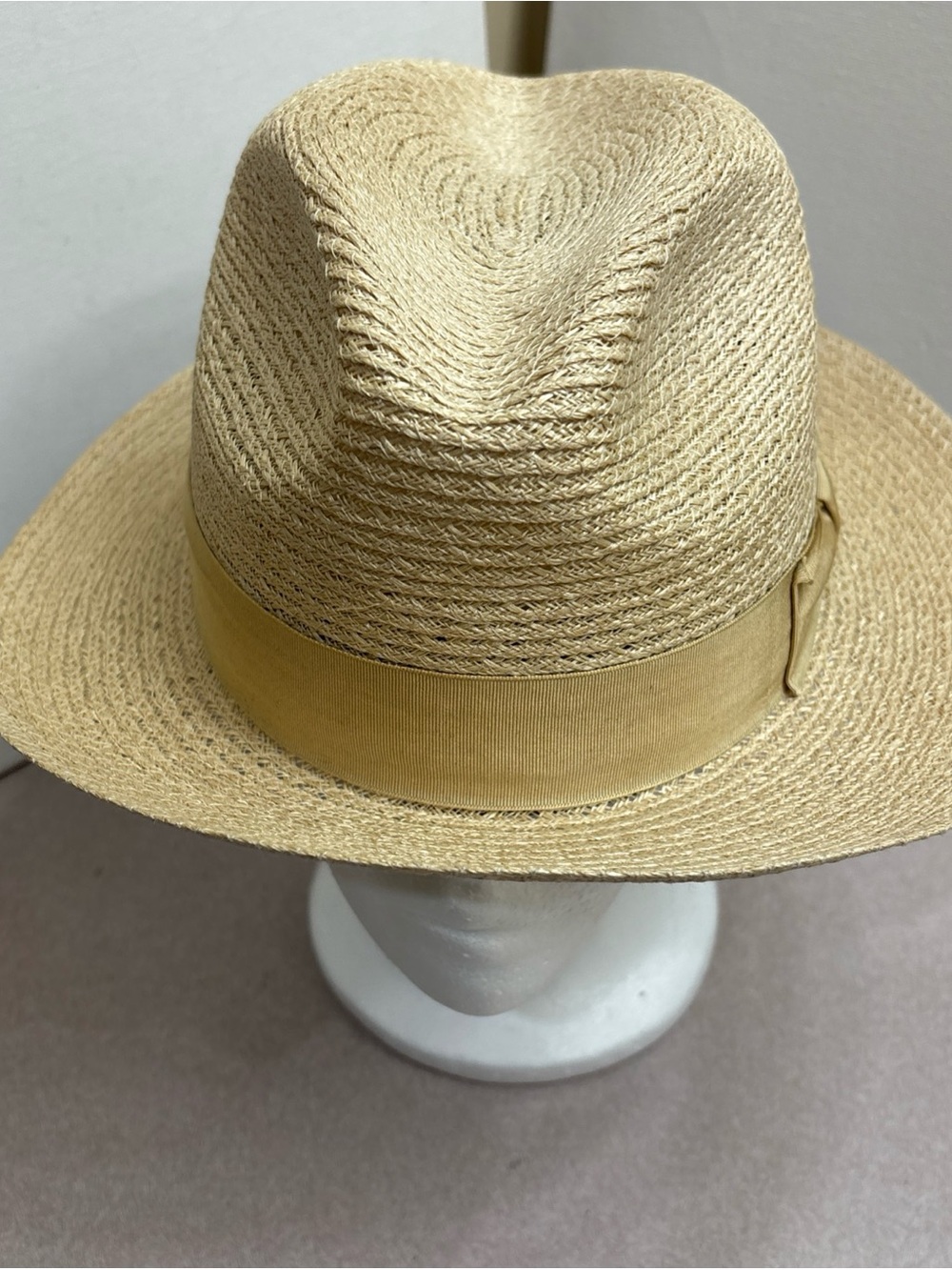 BILTMORE TORINO PINCH RICE STRAW FEDORA HAT MADE IN CANADA 7 1/8 57CM